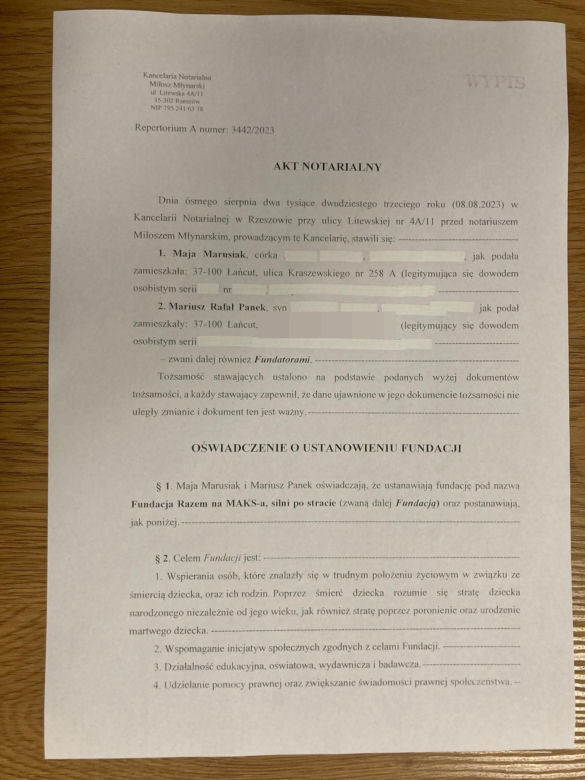 Rodzice założyli Fundacje po śmierci swojego dziecka, żeby wesprzeć innych rodziców w żałobie