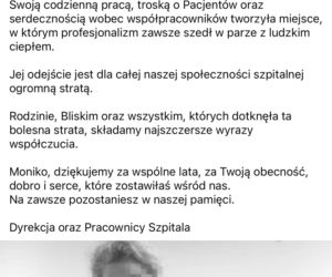 Tragiczna śmierć ukochanej pielęgniarki. Monika niedawno świętowała 40-lecie pracy