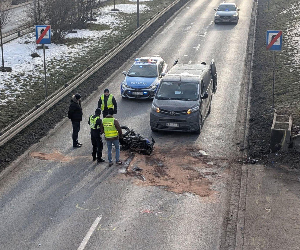 Kraków, wypadek motocyklisty
