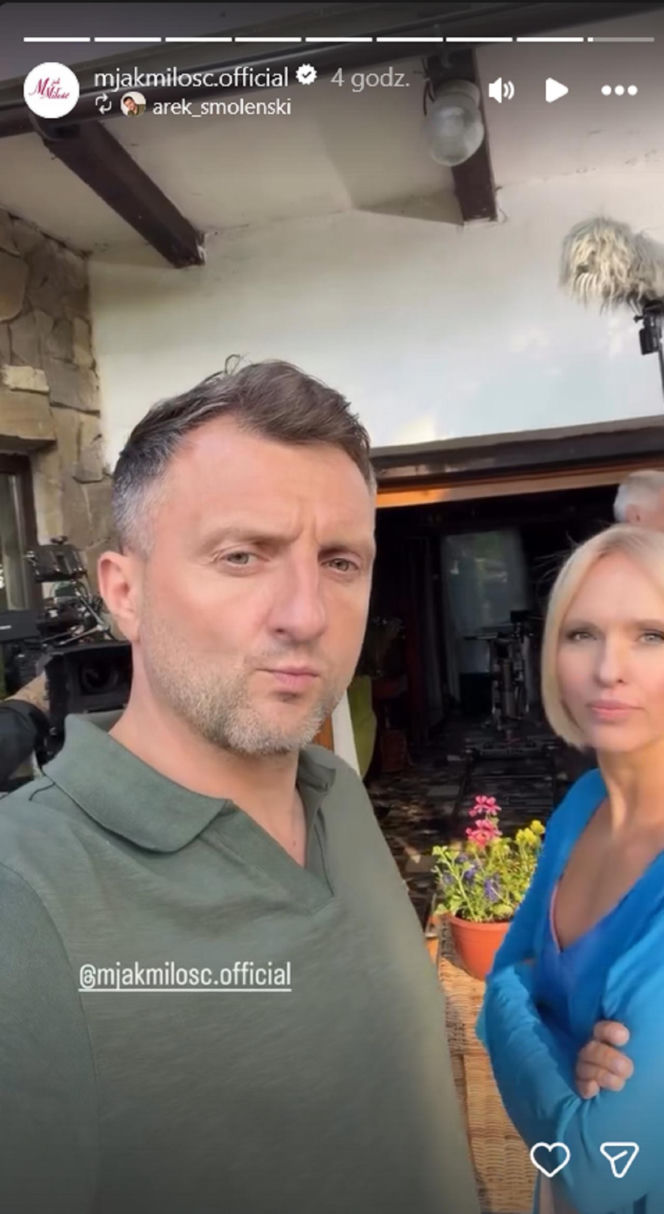 M jak miłość nowy sezon na planie. Dorota (Iwona Rejzner), Bartek (Arkadiusz Smoleński)