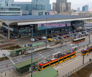 Nowe Centrum Warszawy zimą