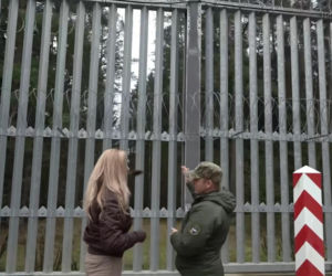 Karolina Pajączkowska na granicy polsko-białoruskiej