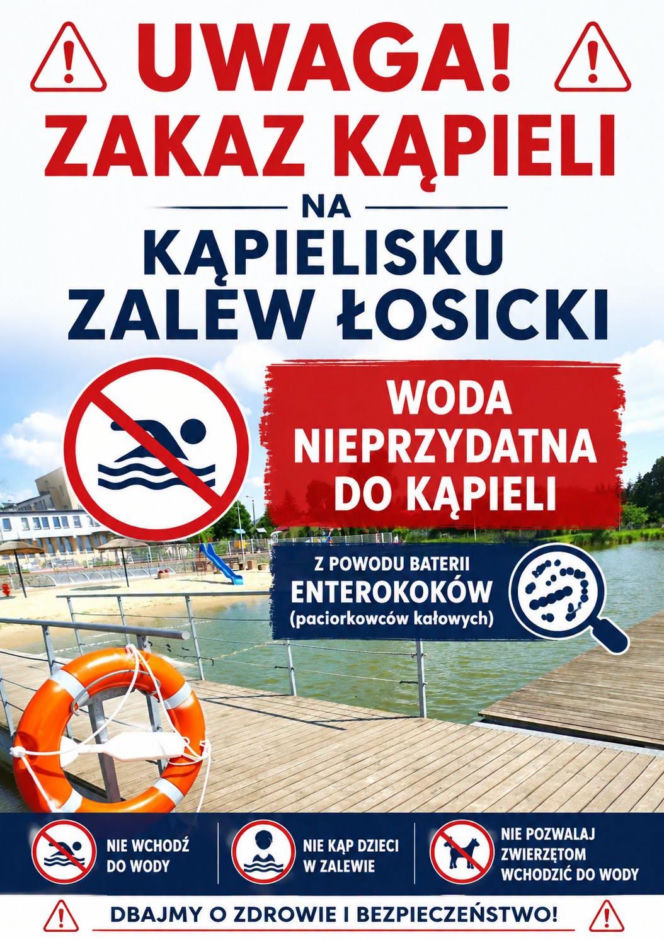 Zakaz kąpieli w Zalewie Łosickim