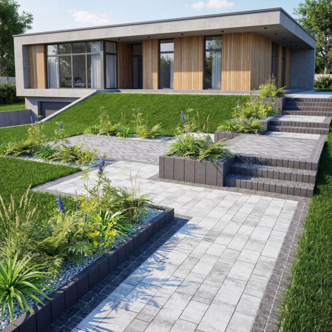 Płyty chodnikowe, palisady i stopnie schodowe, które sprawdzą się w strefie wejściowej