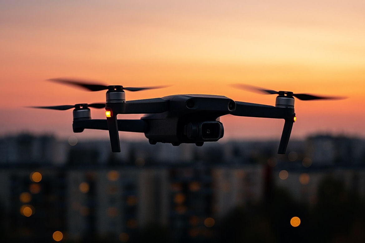 Dron nad miastem