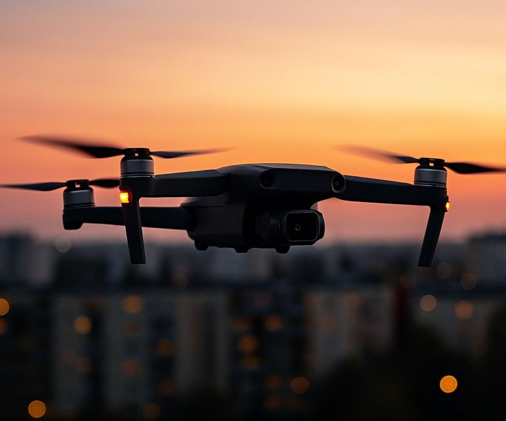 Dron nad miastem