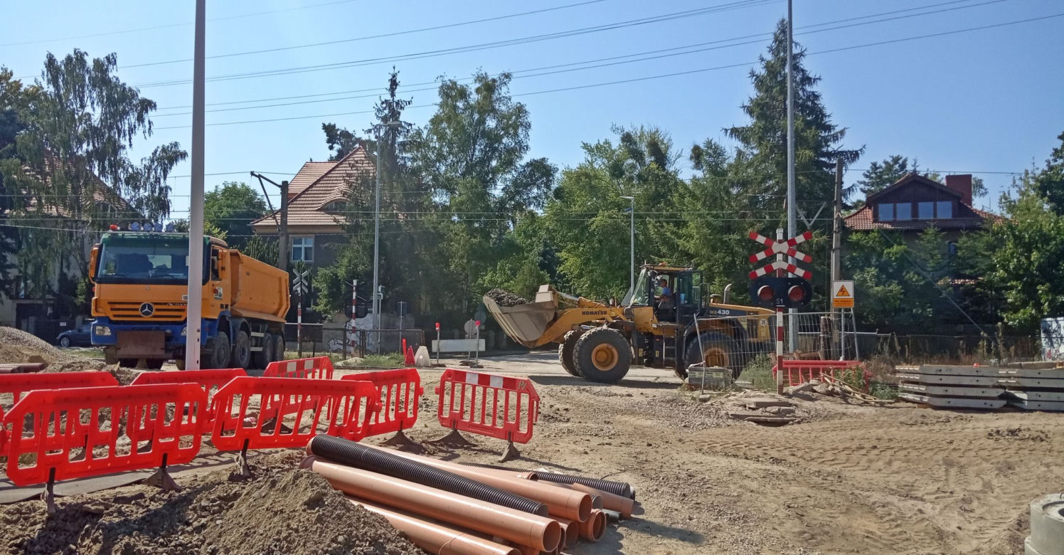 Budowa węzła Łękno - siearpień 2020