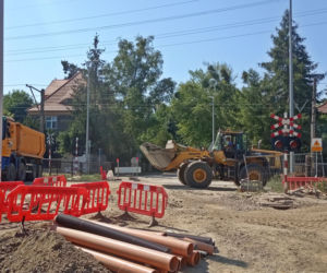 Budowa węzła Łękno - siearpień 2020