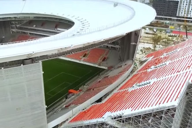 MŚ Rosja 2018 - trybuna poza stadionem obiektem kpin [VIDEO]