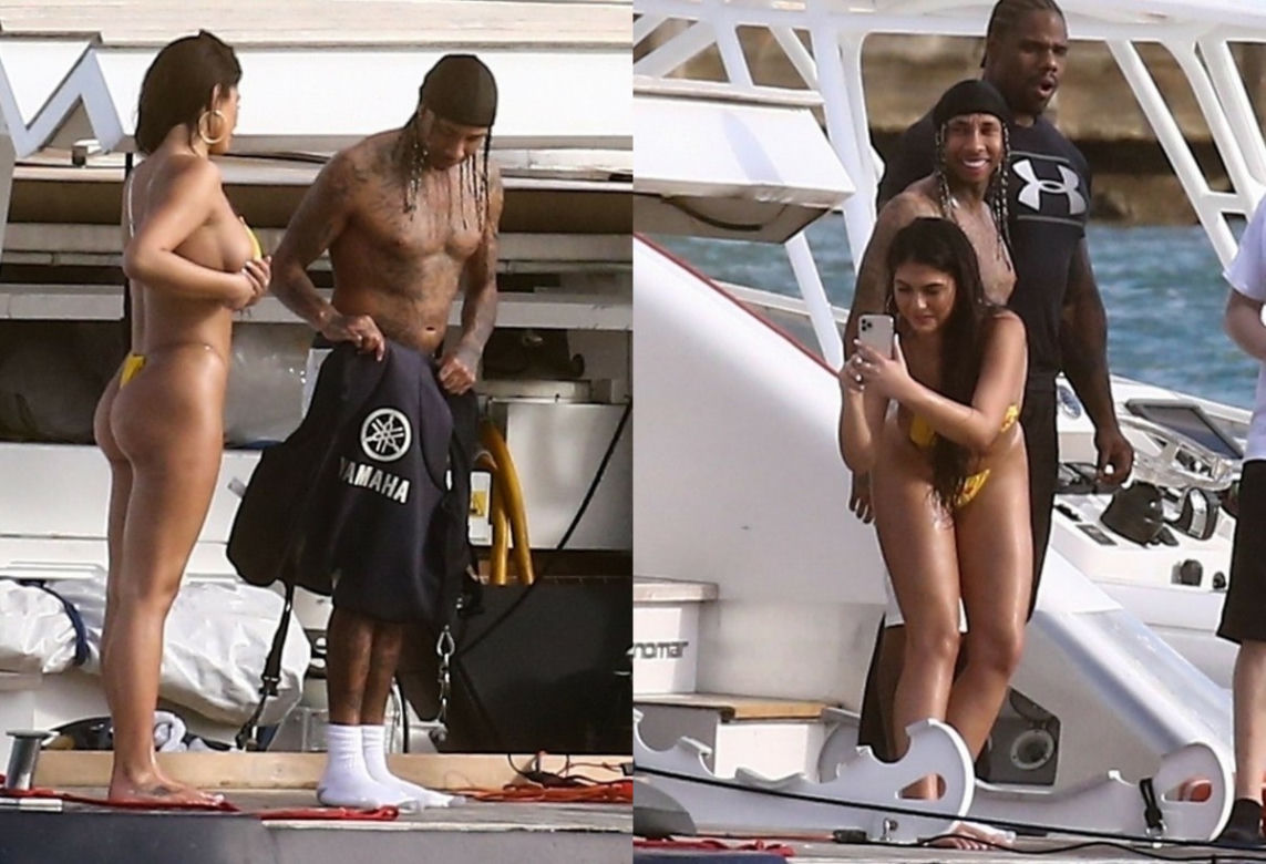Tyga z dziewczyną na jachcie