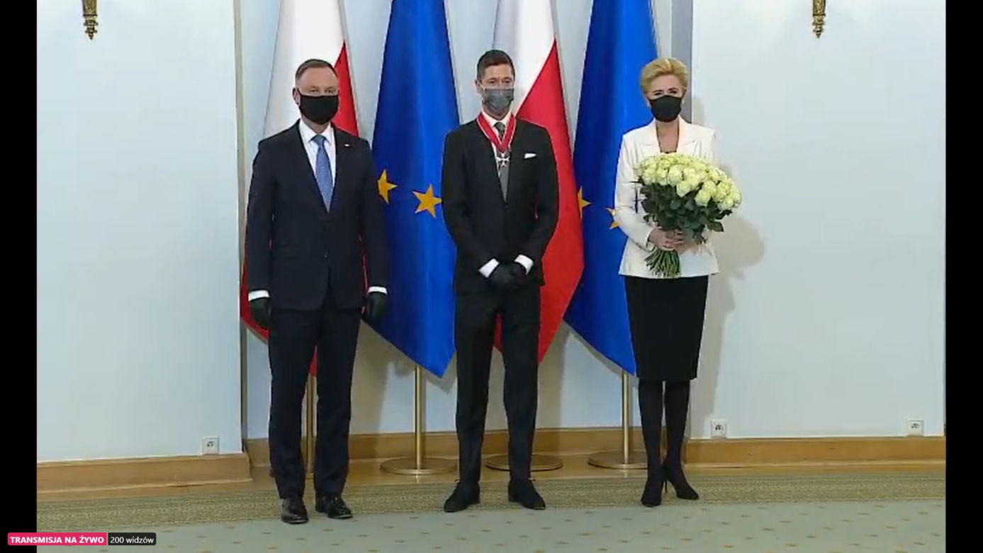Robert Lewandowski otrzymał order od prezydenta Andrzeja Dudy