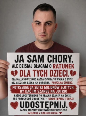 Chociaż sam tonie w bólu, walczy o zdrowie dzieci z DMD. „Wspólnie wyrwijmy te maluchy z rąk śmierci!”