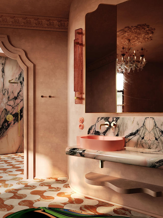 Różowa łazienka od Omnires