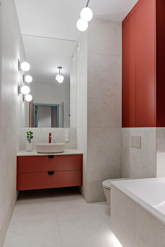 Mieszkanie w kolorach szałwiowej zieleni i ciepłej terakoty