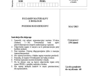 Matura 2013 biologia p. rozszerzony