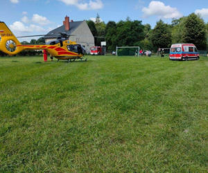 Maszyna wciągnęła nogę 43-latka! Krwawy horror w Gębicach