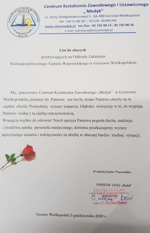 Szpital w Gorzowie dostał mnóstwo prezentów dla chorych na koronawirusa. 