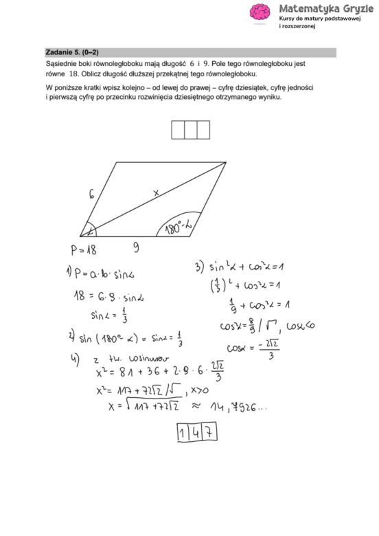 Matura 2025 matematyka rozszerzona: ODPOWIEDZI do wszystkich zadań, gotowe rozwiązania matury z matematyki rozszerzonej - Formuła 2015 [12.05.2025]	