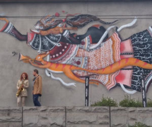 Nowy mural na rondzie Mogilskim