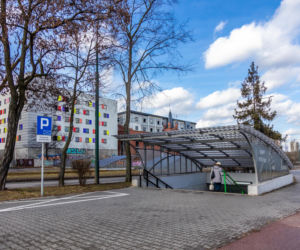 Przejście podziemne przy dawnej kopalni - mozaika z PRL