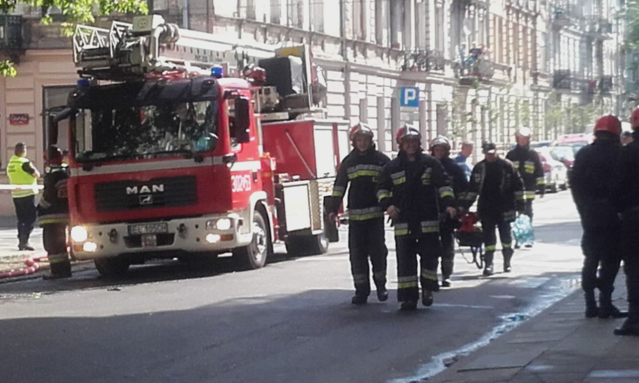 Groźny pożar na Gdańskiej w Łodzi