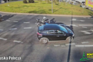 Zderzenie samochodu i motocykla