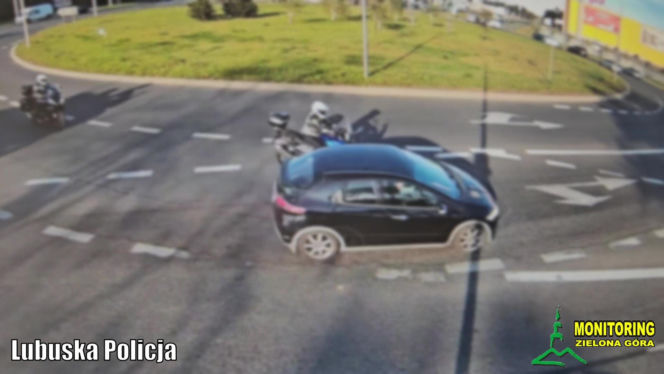 Zderzenie samochodu i motocykla
