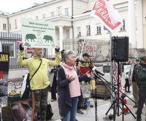 Warszawa. Protest w obronie dzików