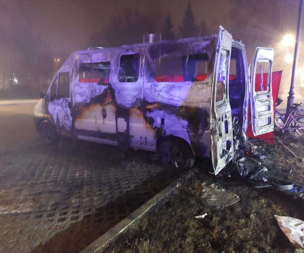 Wybuch i pożar kampera w Ustce. W pojeździe odnaleziono zwłoki kobiety