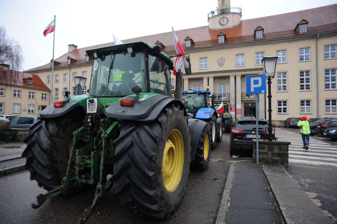 Protest rolników w Koszalinie