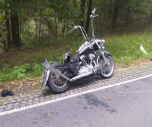 Motocyklista zderzył się z cysterną