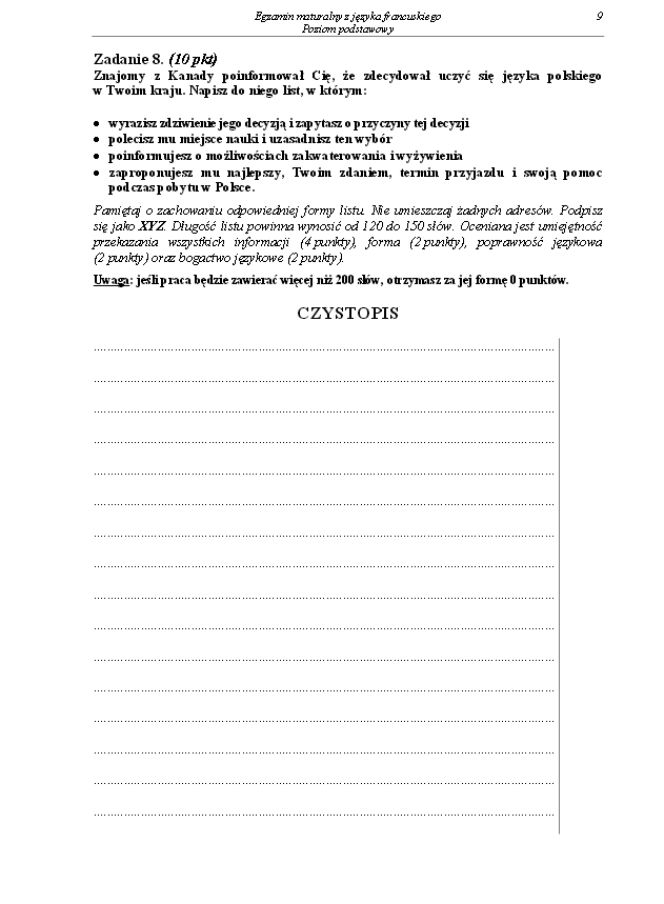 Arkusz francuski podstwowy matura 2014