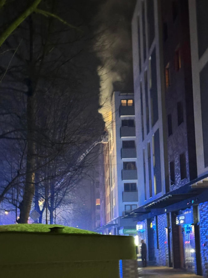 Pożar mieszkania przy ul. Grzegórzeckiej w Krakowie
