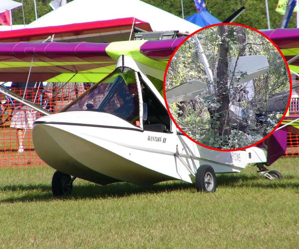 Łódzkie: Samolot rozbił się w lesie. 50-letni pilot cudem uniknął śmierci