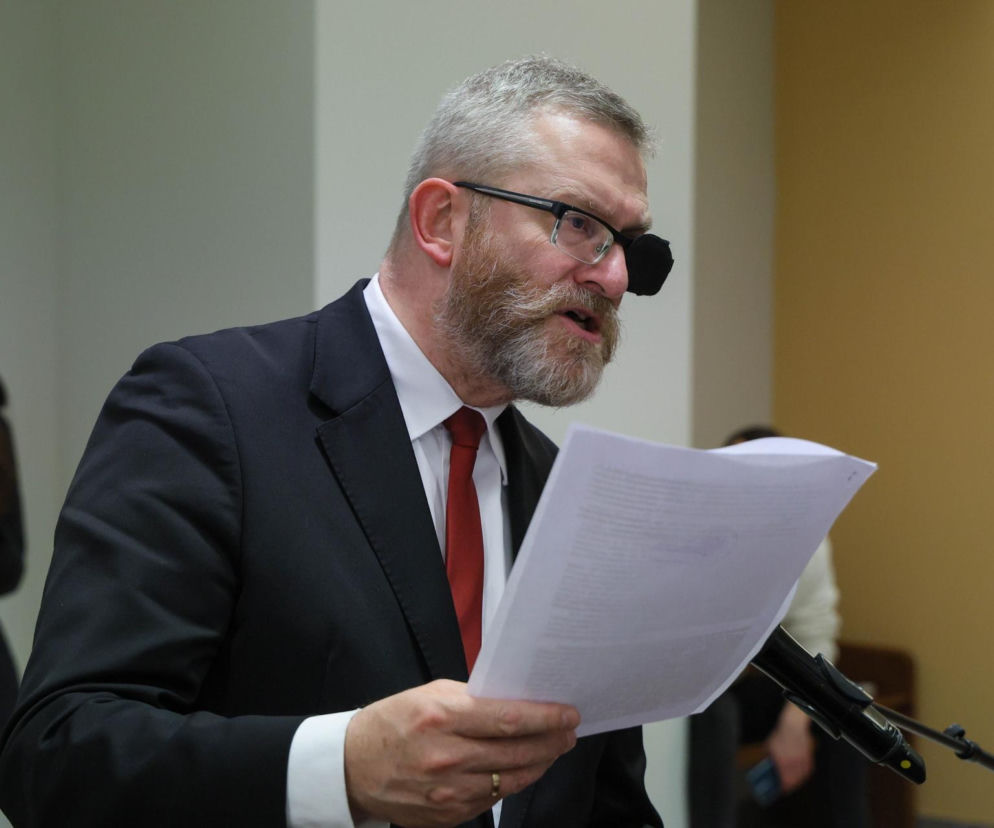 Grzegorz Braun po rozprawie