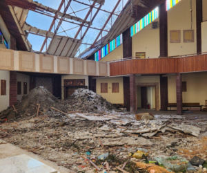 Spalony kościół w Lublinie