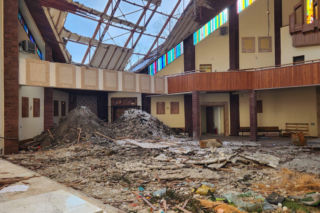 Spalony kościół w Lublinie