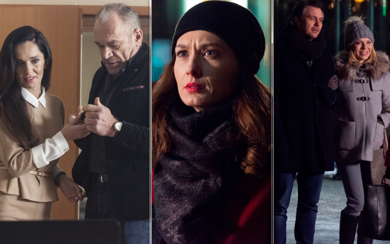Przyjaciółki, odcinek 99, Zuza (Anita Sokołowska), Jasiek (Marek Bukowski), Jerzy (Mariusz Bonaszewski), Agata (Anna Prus), Beata (Karolina Nowakowska)