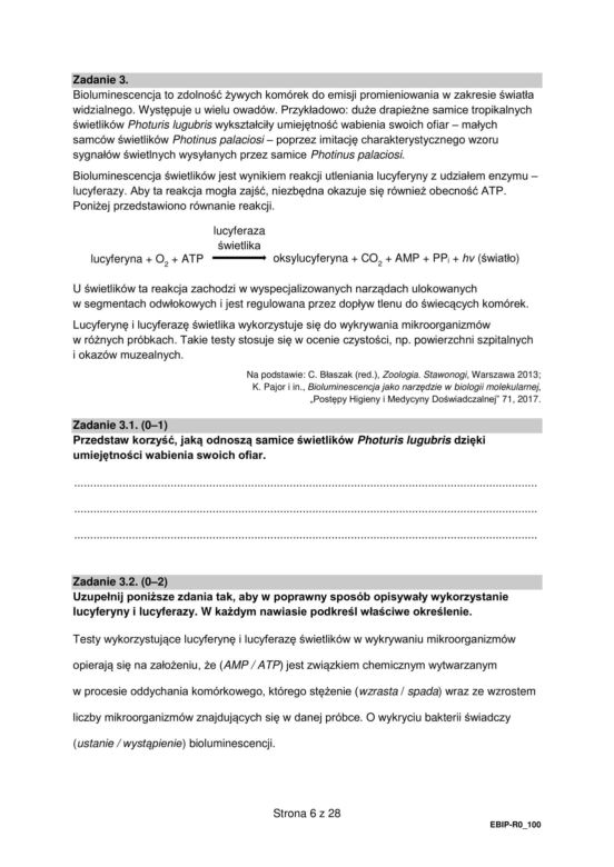 Matura 2024: biologia rozszerzona ARKUSZ FORMUŁA 2015