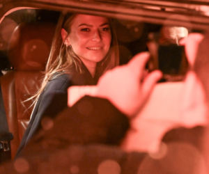 Anna Lewandowska wychodzi z Gali Mistrzów Sportu