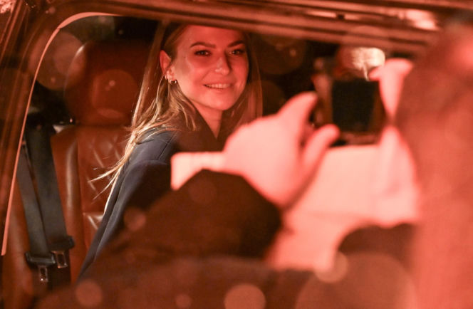 Anna Lewandowska wychodzi z Gali Mistrzów Sportu