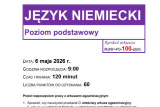 Matura 2026 z NIEMIECKIEGO: arkusze CKE, poziom podstawowy [Formuła 2023] 06.05.2026