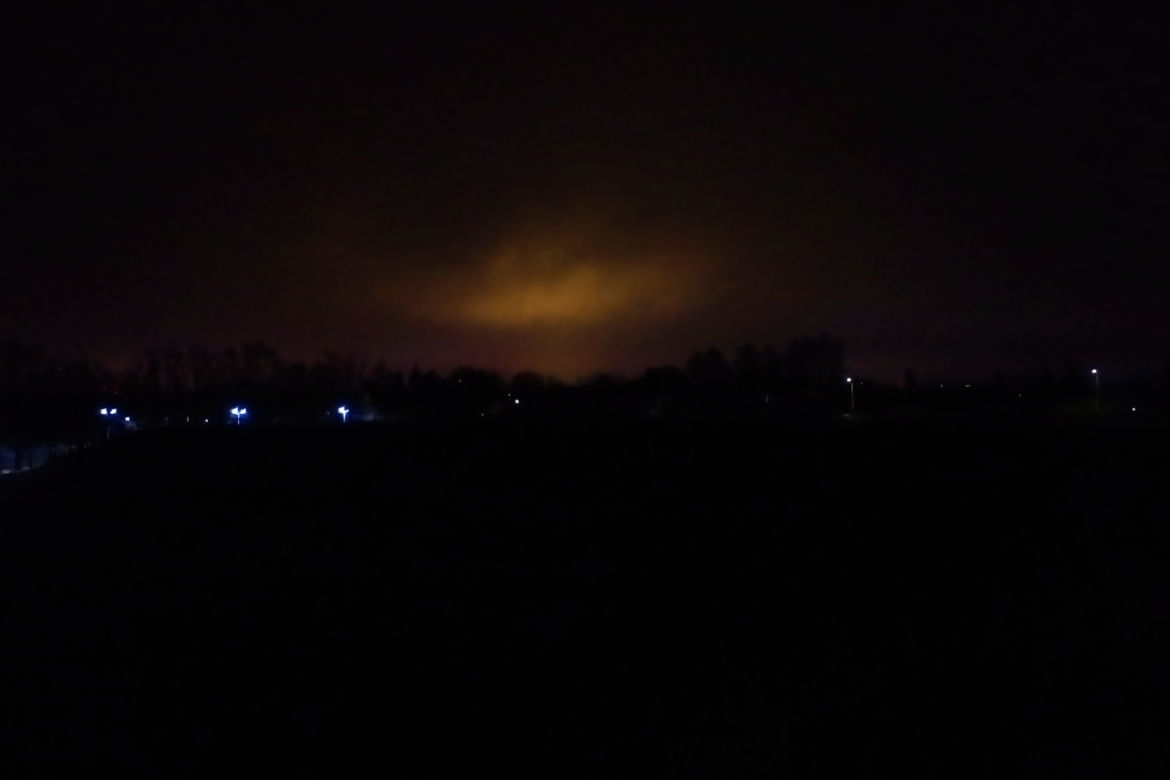 Pomarańczowa łuna nad Szczecinem