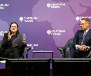 Prezydent Finlandii Alexander Stubb w Chatham House.