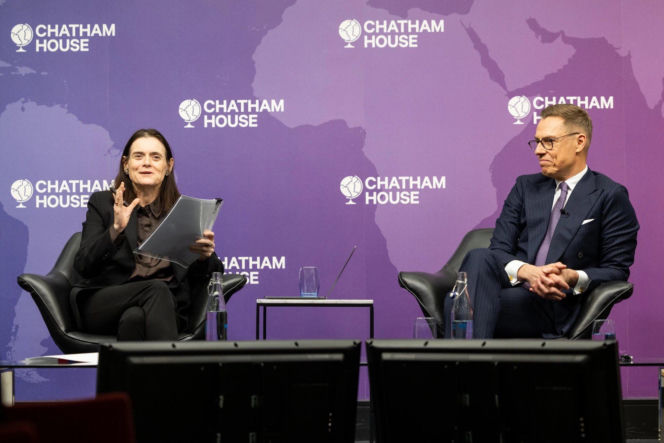 Prezydent Finlandii Alexander Stubb w Chatham House.