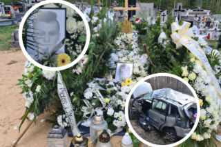 Bliscy pożegnali Mateusza, który zginął pędząc do pracy w Radawie. Grób 20-latka tonie w morzu kwiatów [WIDEO, GALERIA]