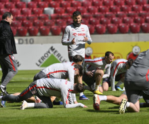 Trening reprezentacji Polski przed meczem ze Szwecją