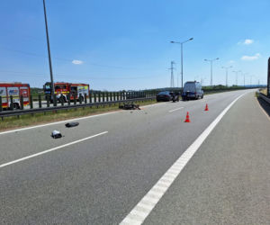 Tragiczny wypadek na S7 koło Chęcin. 38-letni motocyklista zginął na miejscu