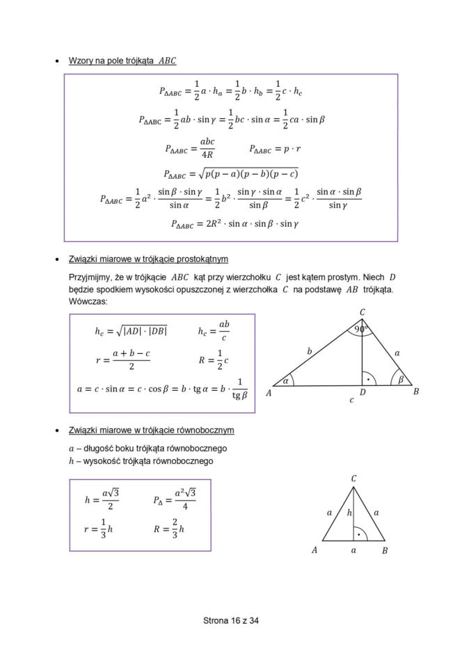 wzory matematyczne matura 2026