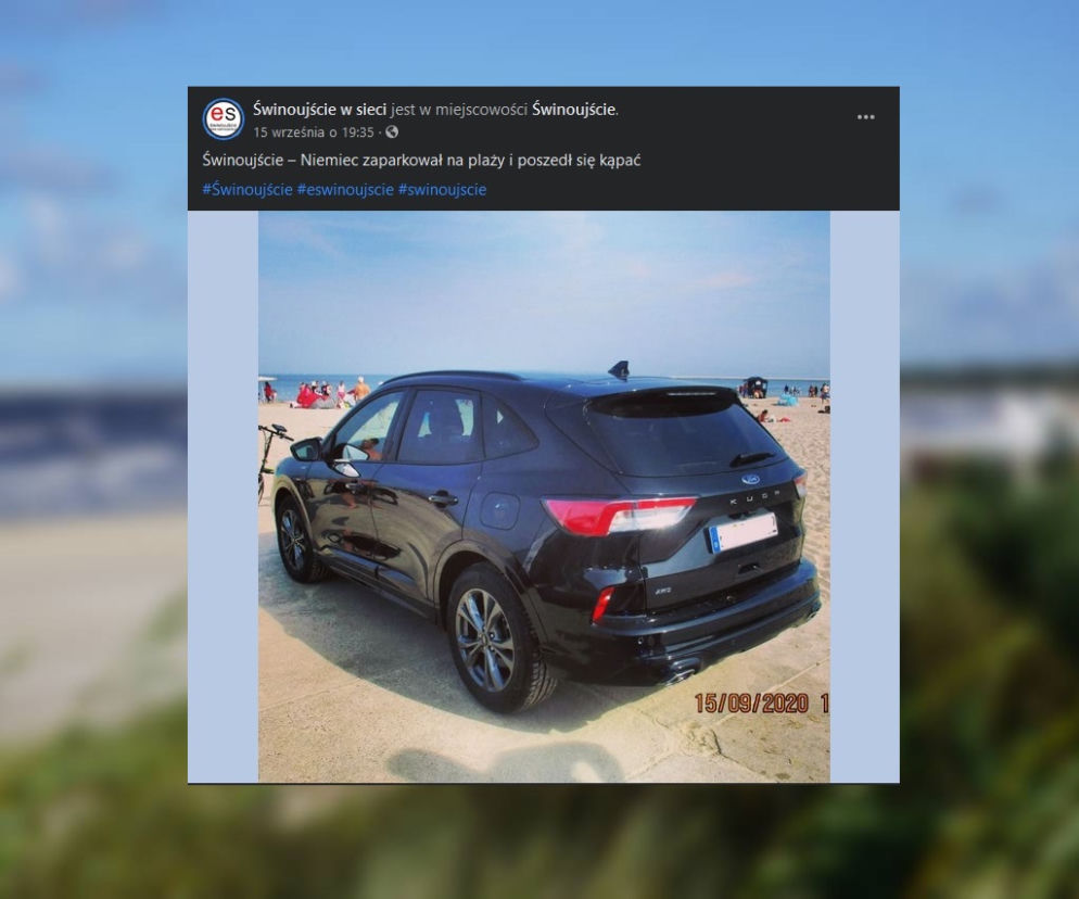 Świnoujście. Niemiec zaparkował NA PLAŻY i wszedł do morza! Strażnicy nie mogli w to uwierzyć